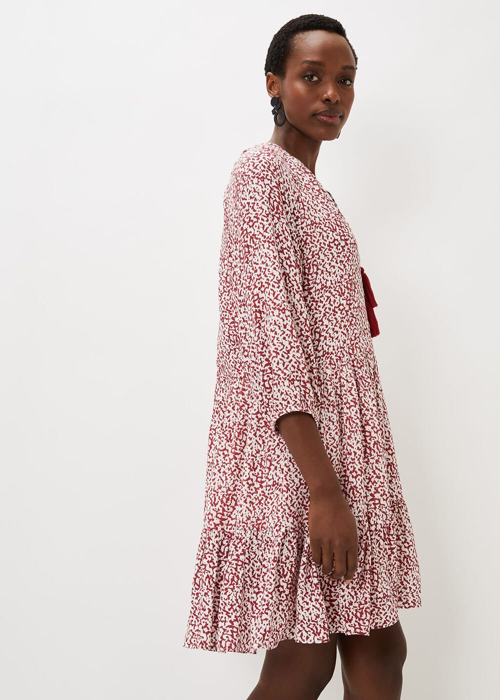 Lara Print Swing Dress Rust/Ivory