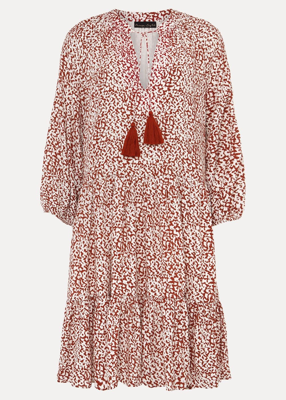 Lara Print Swing Dress Rust/Ivory