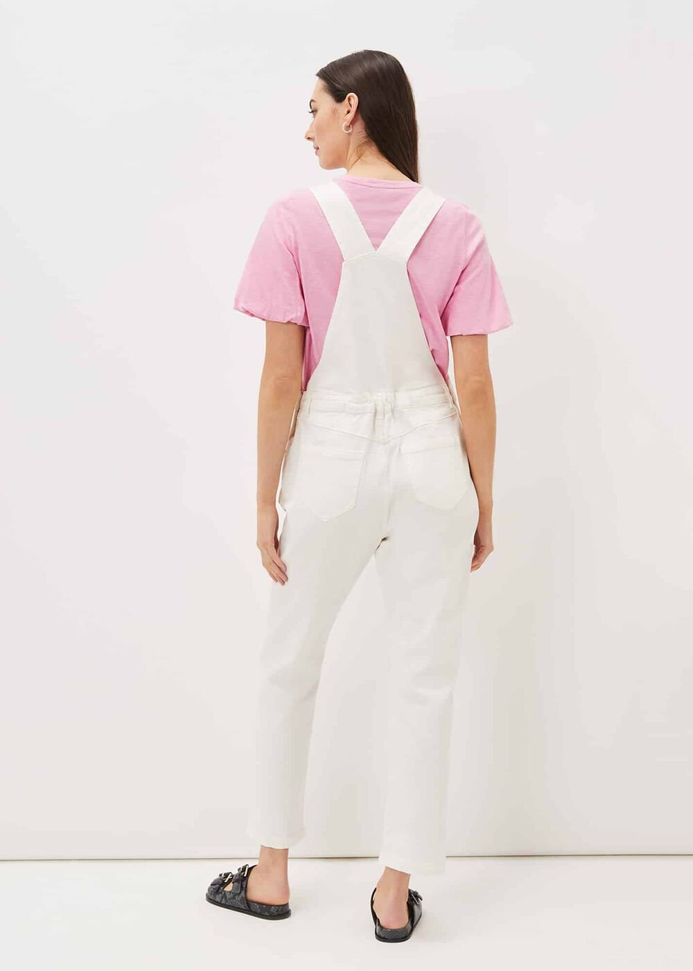 Khari Denim Dungarees White