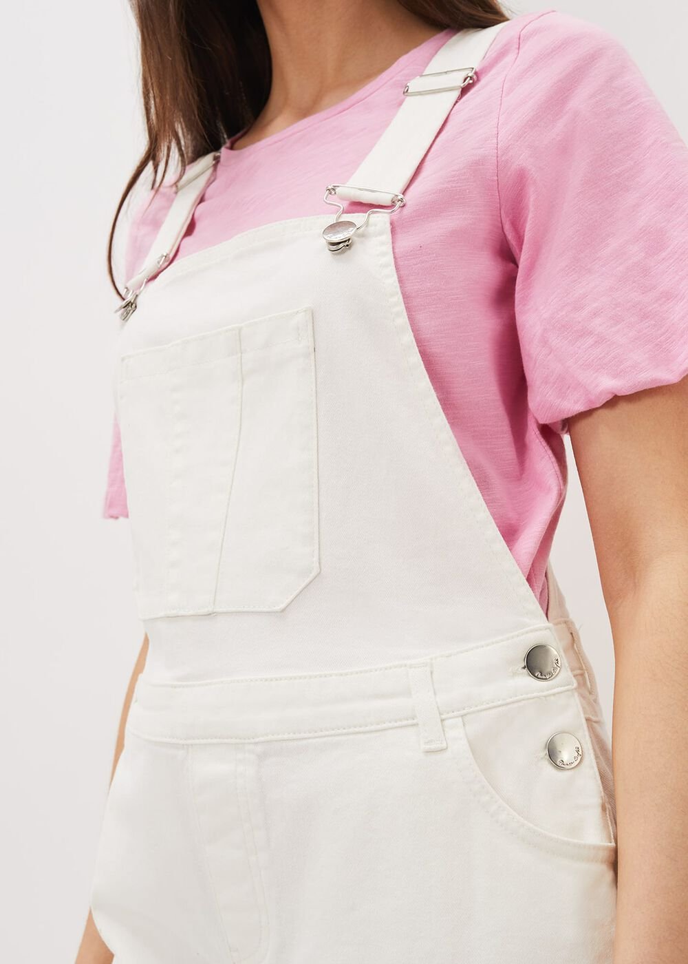 Khari Denim Dungarees White