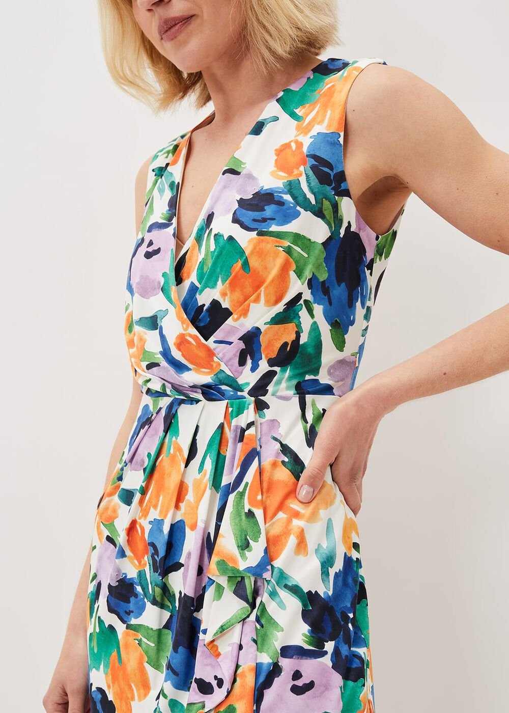 Essie Floral Midi Dress Multi-Coloured