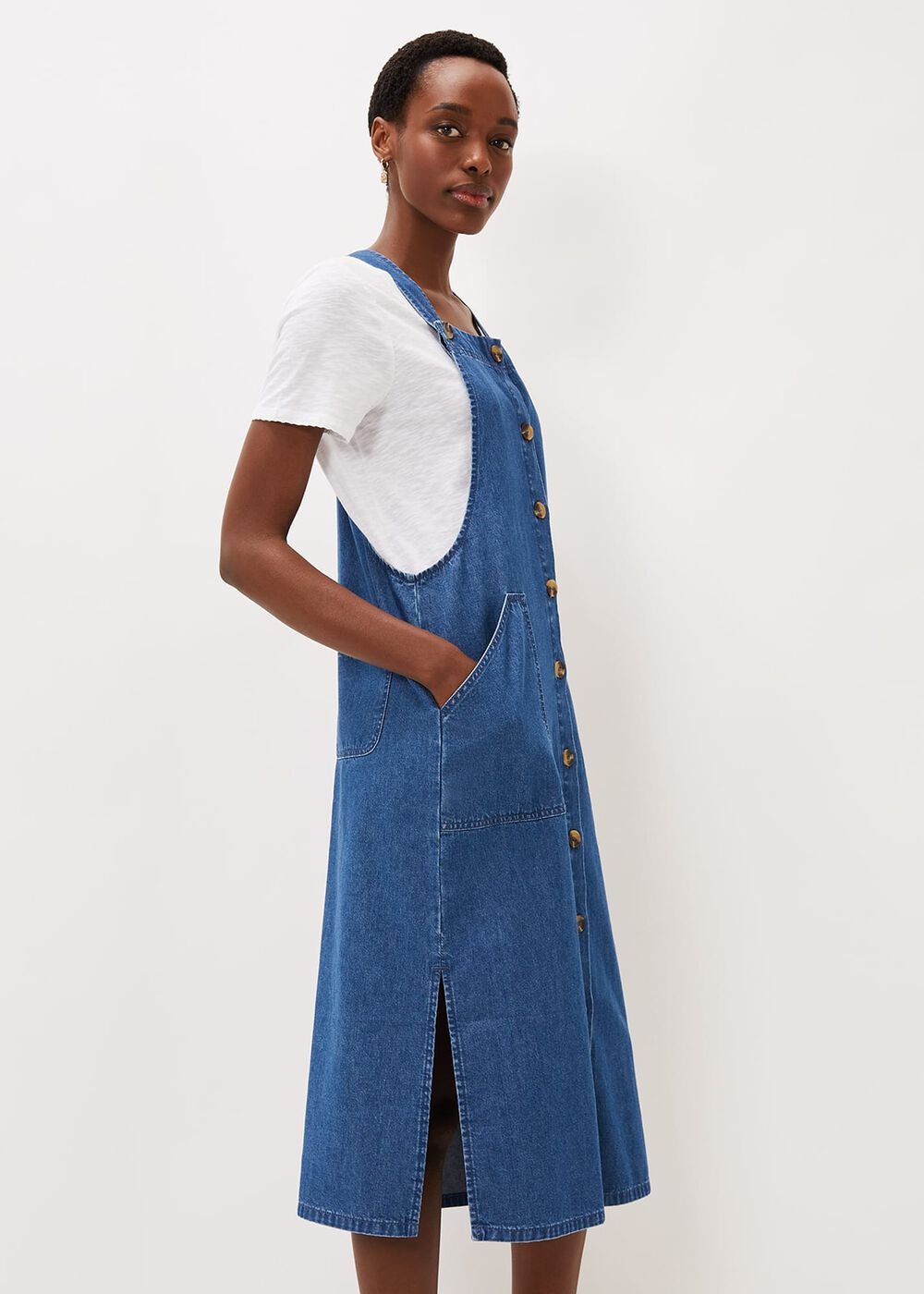 Irena Denim Pinafore Dress Denim