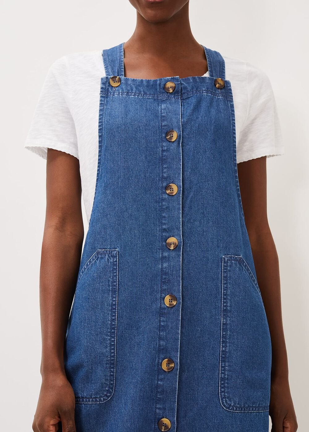 Irena Denim Pinafore Dress Denim