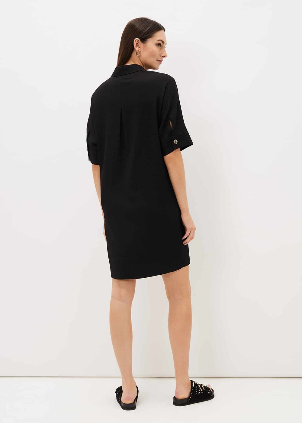 Faye Textured Tunic Dress Black