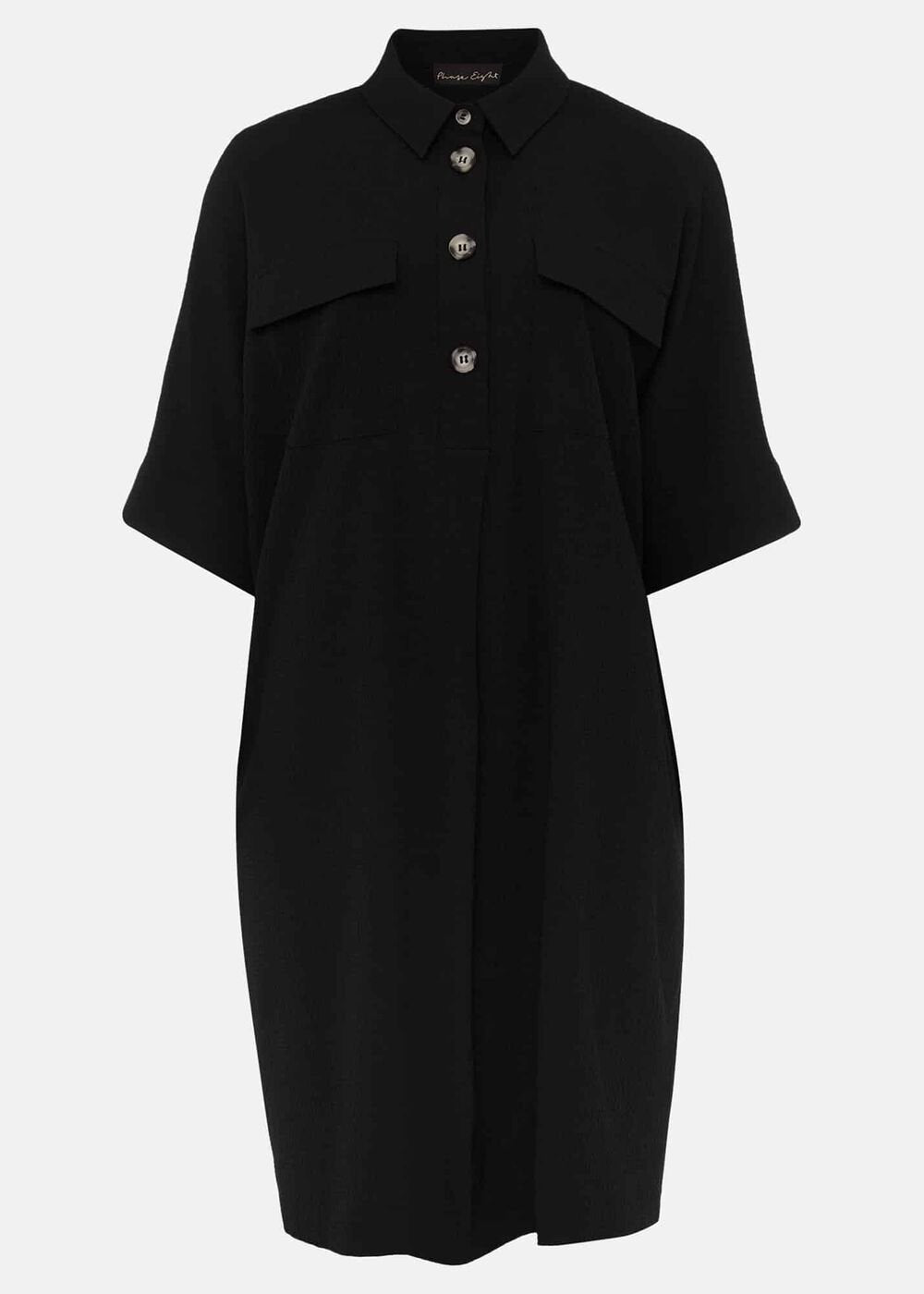 Faye Textured Tunic Dress Black