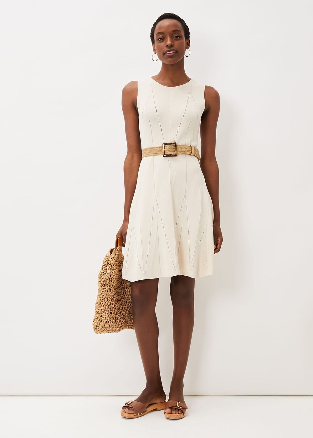 Jaya Stitch Detail Dress Buttermilk