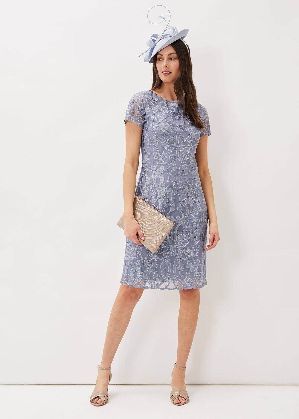 Bea Embroidered Dress Arctic Blue