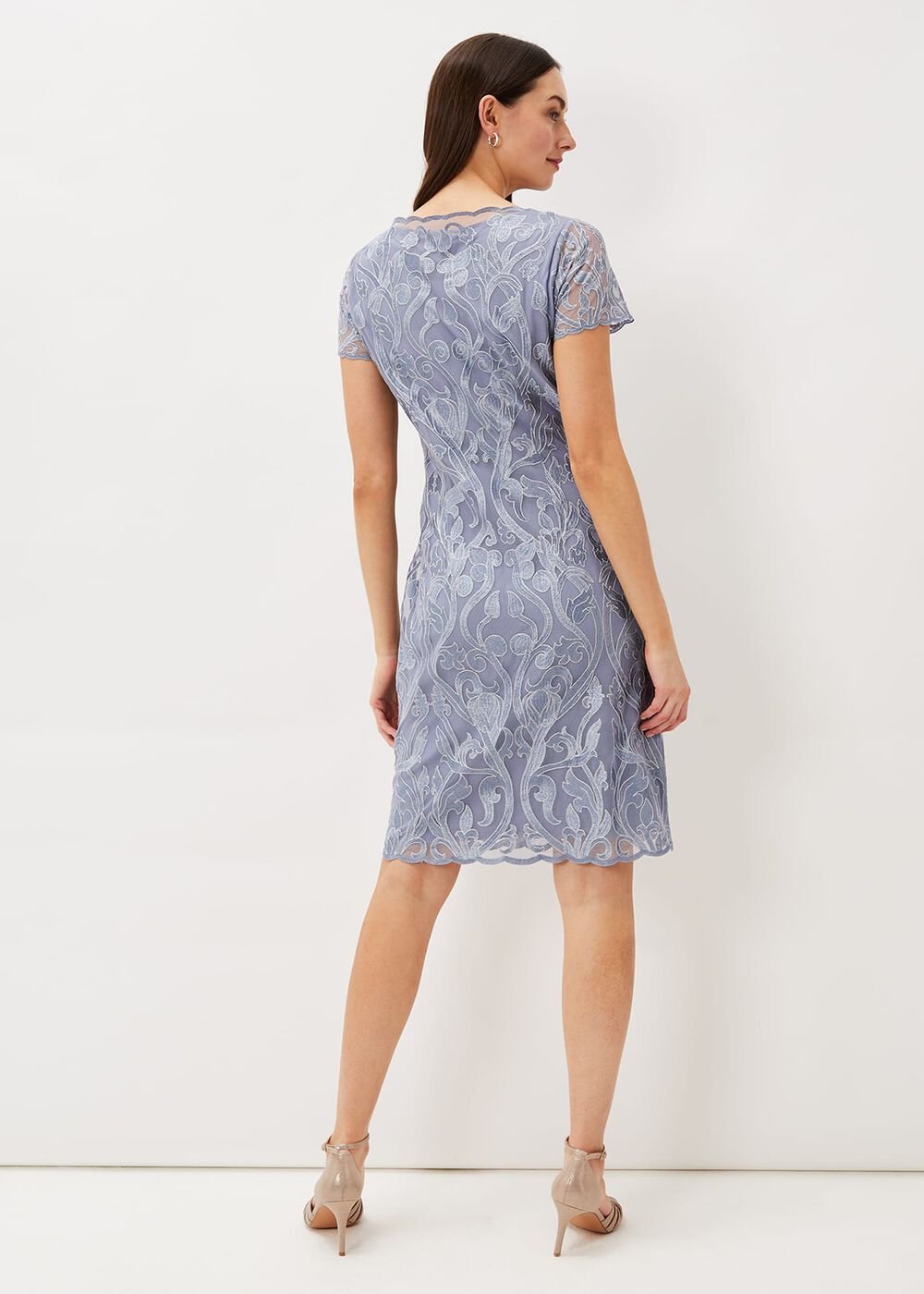 Bea Embroidered Dress Arctic Blue