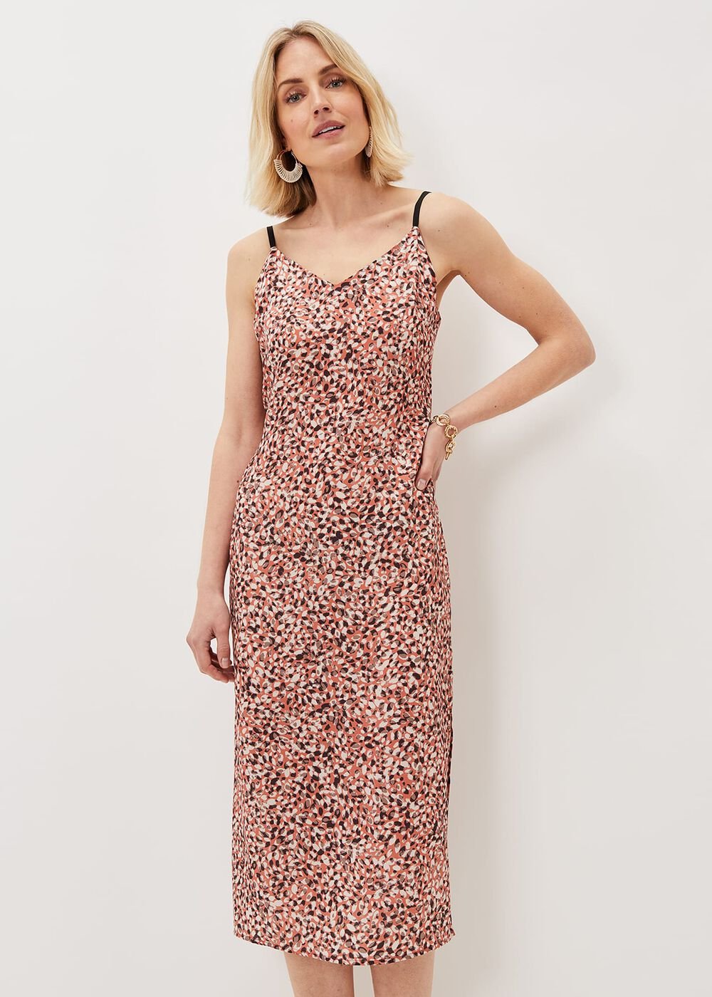 Ellerie Printed Slip Dress Natural