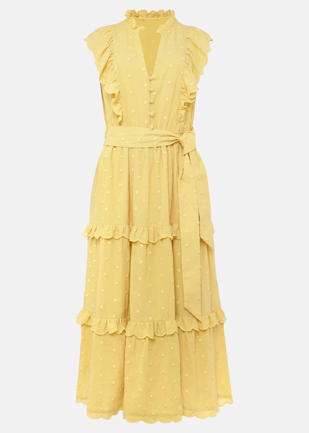 Parissa Cotton Frill Dress Yellow