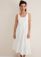 Jennie Strappy Tiered Dress White