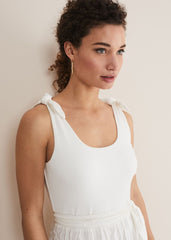 Jennie Strappy Tiered Dress White