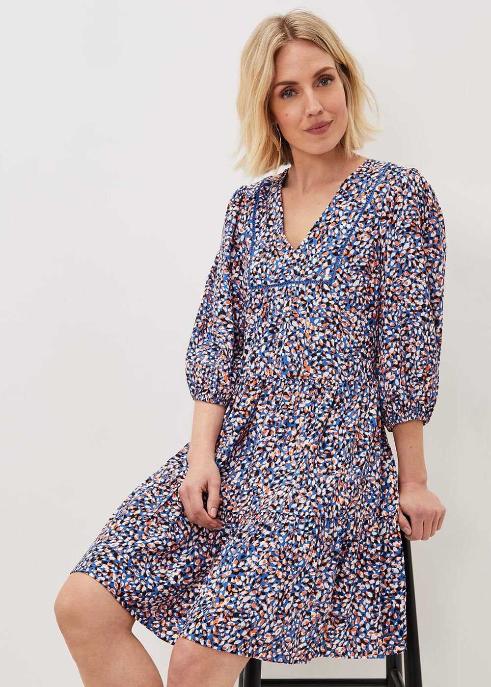Penele Dotty Print Short Dress Multi-Coloured