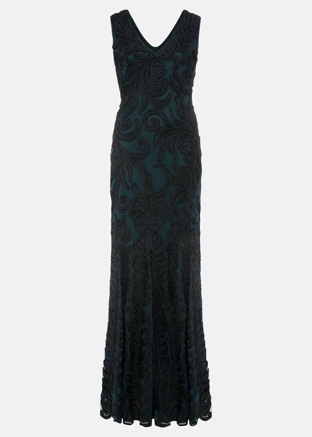 Marigold Tapework Dress Green/Black