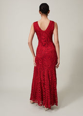 Marigold Tapework Maxi Dress Scarlet