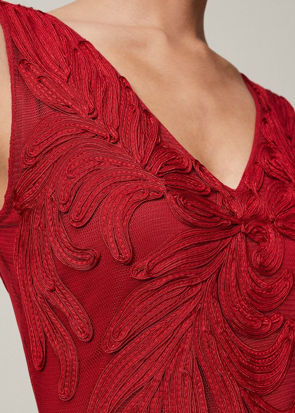 Marigold Tapework Maxi Dress Scarlet