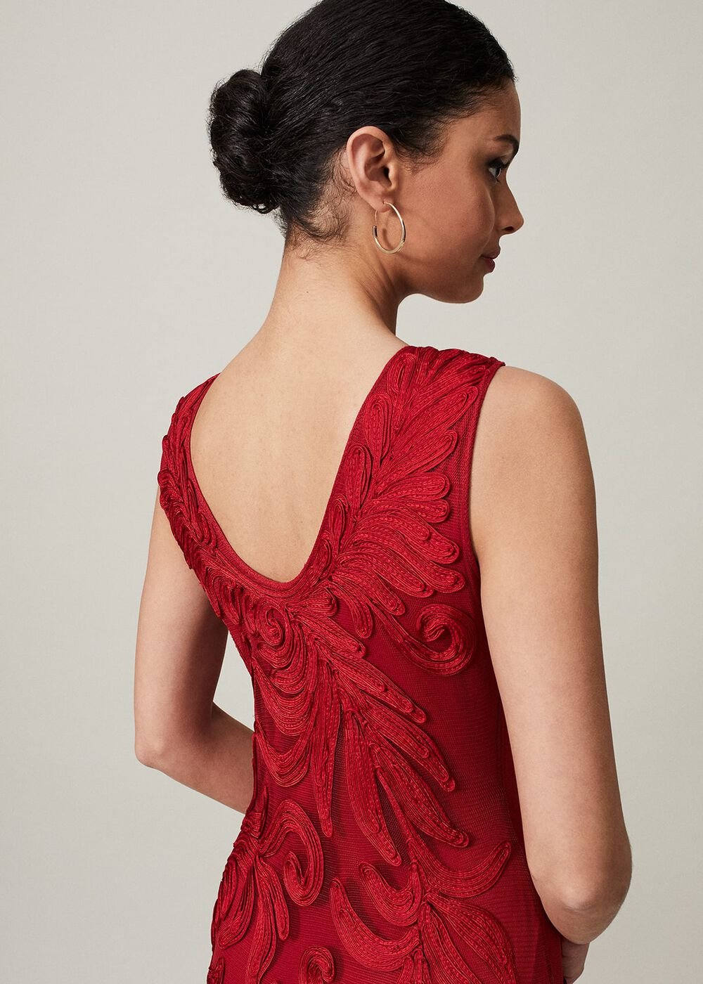 Marigold Tapework Maxi Dress Scarlet