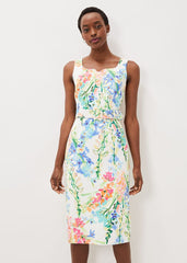 Serina Floral Midi Dress Ivory Multi