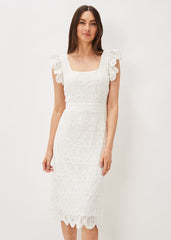 Tamari Crochet Knit Dress Ivory