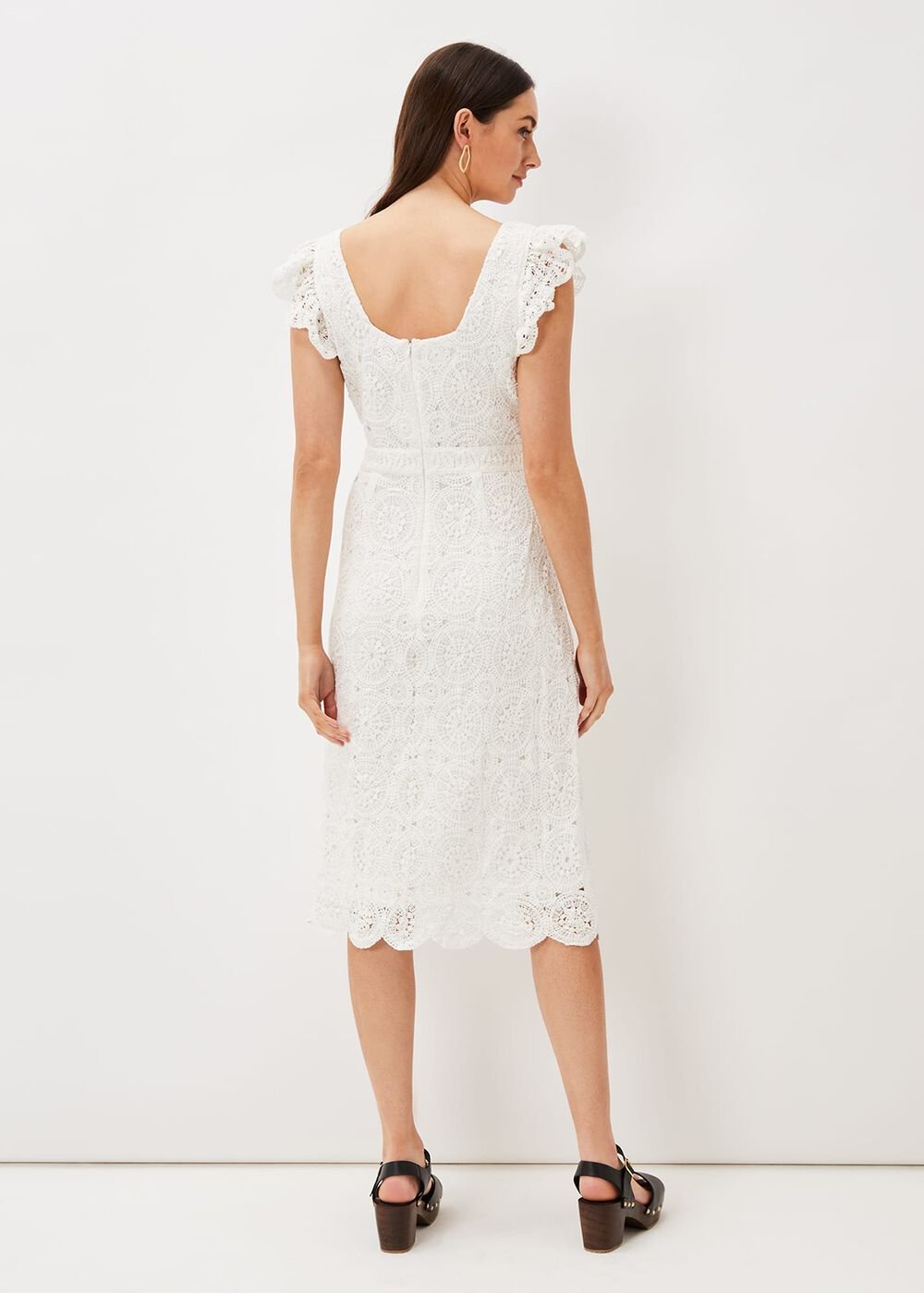 Tamari Crochet Knit Dress Ivory