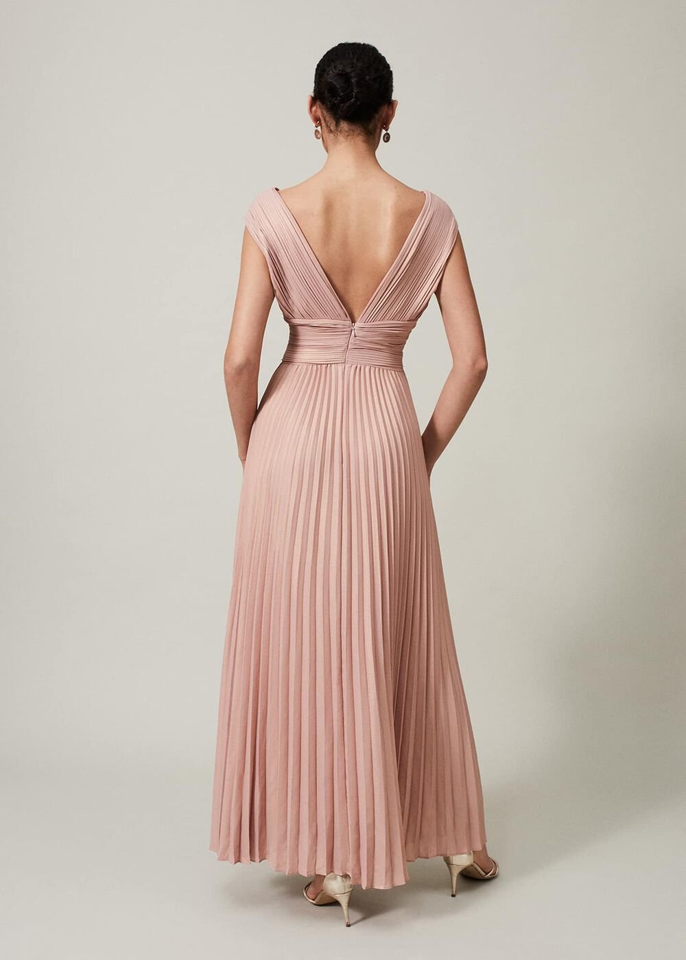 Nelly Pleat Dress Pink Champagne