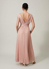 Nelly Pleat Dress Pink Champagne