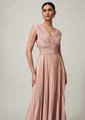 Nelly Pleat Dress Pink Champagne