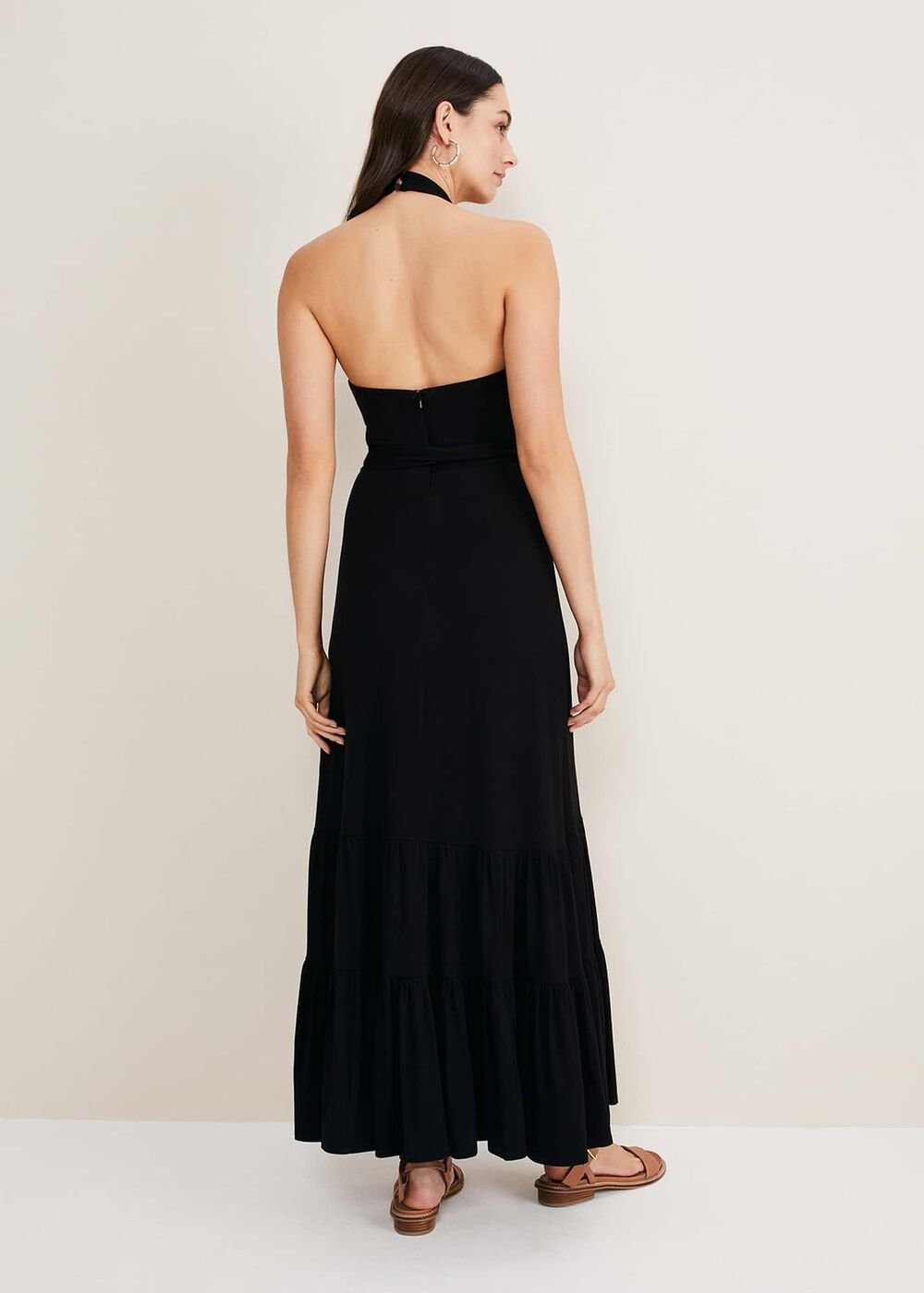 Valeria Jersey Halter Neck Dress Black