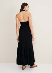 Valeria Jersey Halter Neck Dress Black