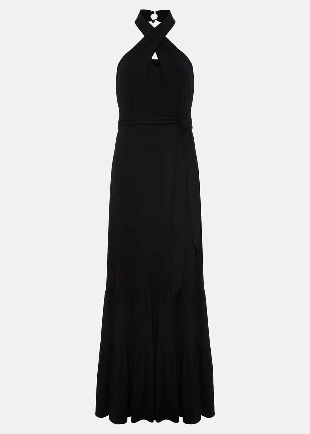 Valeria Jersey Halter Neck Dress Black