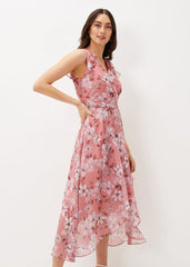 Rubith Floral Midi Dress Pink/Multi