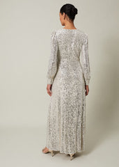 Amily Sequin Maxi Dress Silver