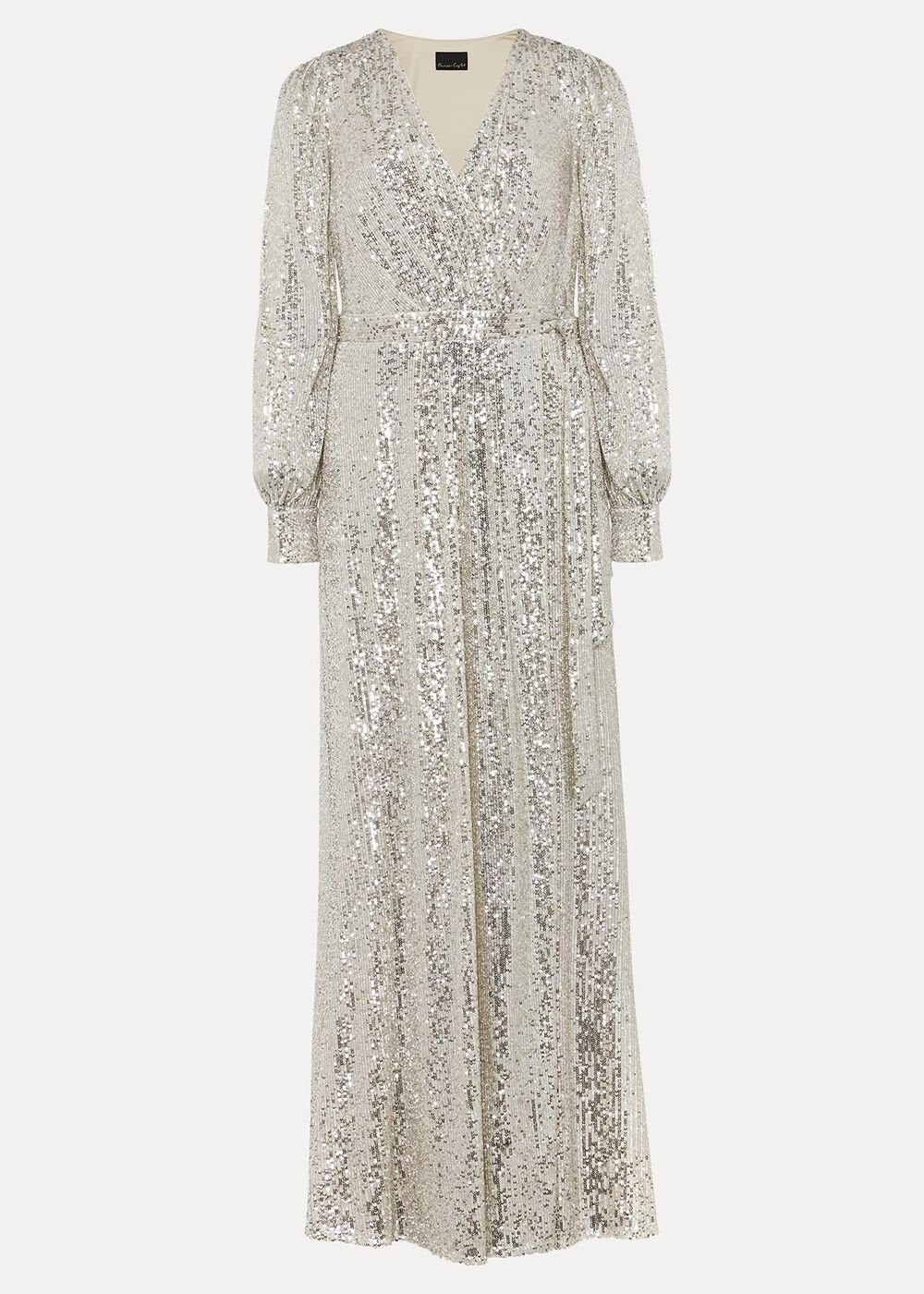 Amily Sequin Maxi Dress Silver