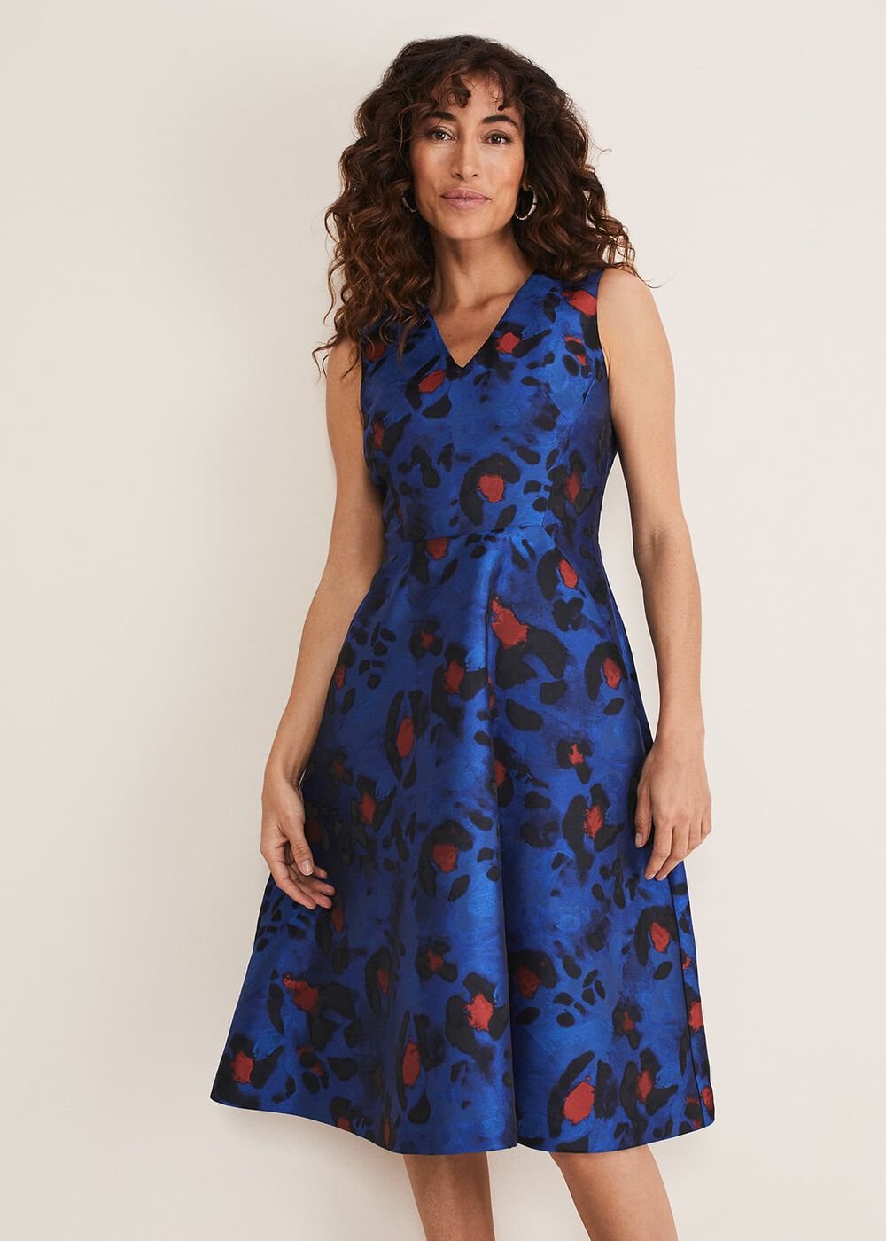 Clarisse Print Jacquard Dress Cobalt/Multi