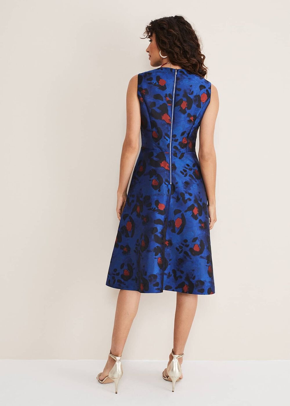 Clarisse Print Jacquard Dress Cobalt/Multi