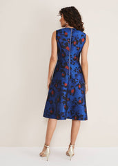 Clarisse Print Jacquard Dress Cobalt/Multi