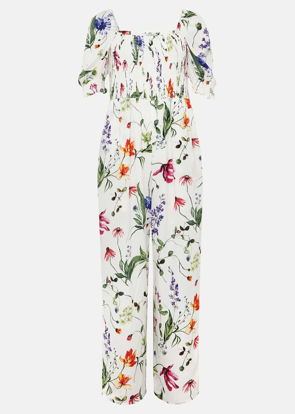 Zaylah Shirred Waist Jumpsuit White