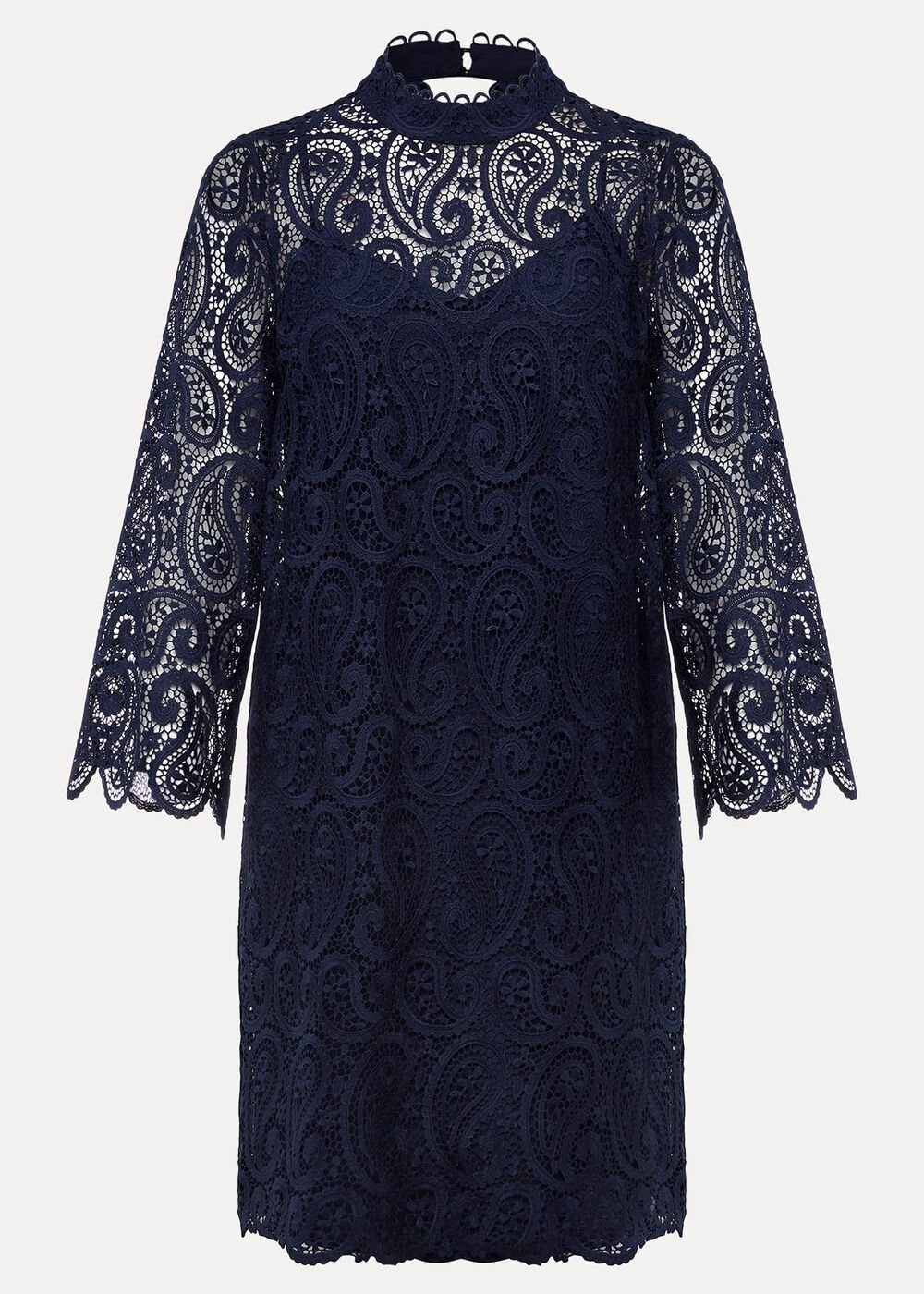 Verity Lace Shift Dress Navy