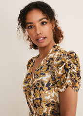 Floriana Shimmer Dress Gold/Multi