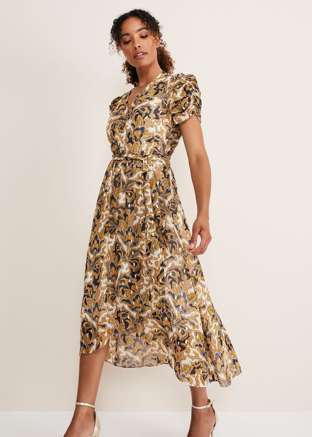 Floriana Shimmer Dress Gold/Multi