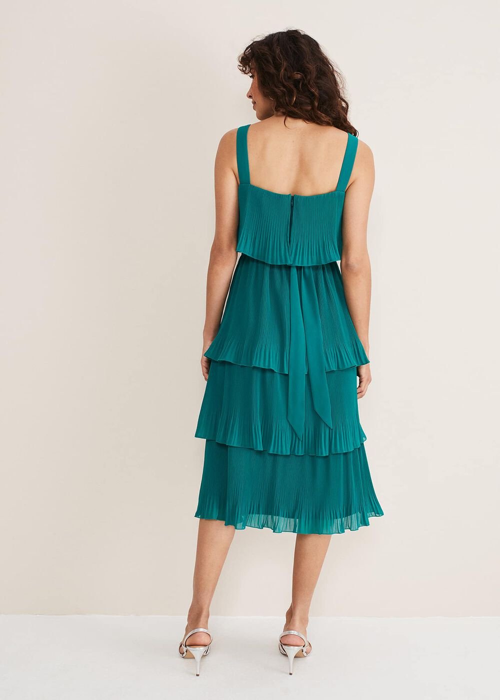 Arria Tiered Midi Dress Malachite