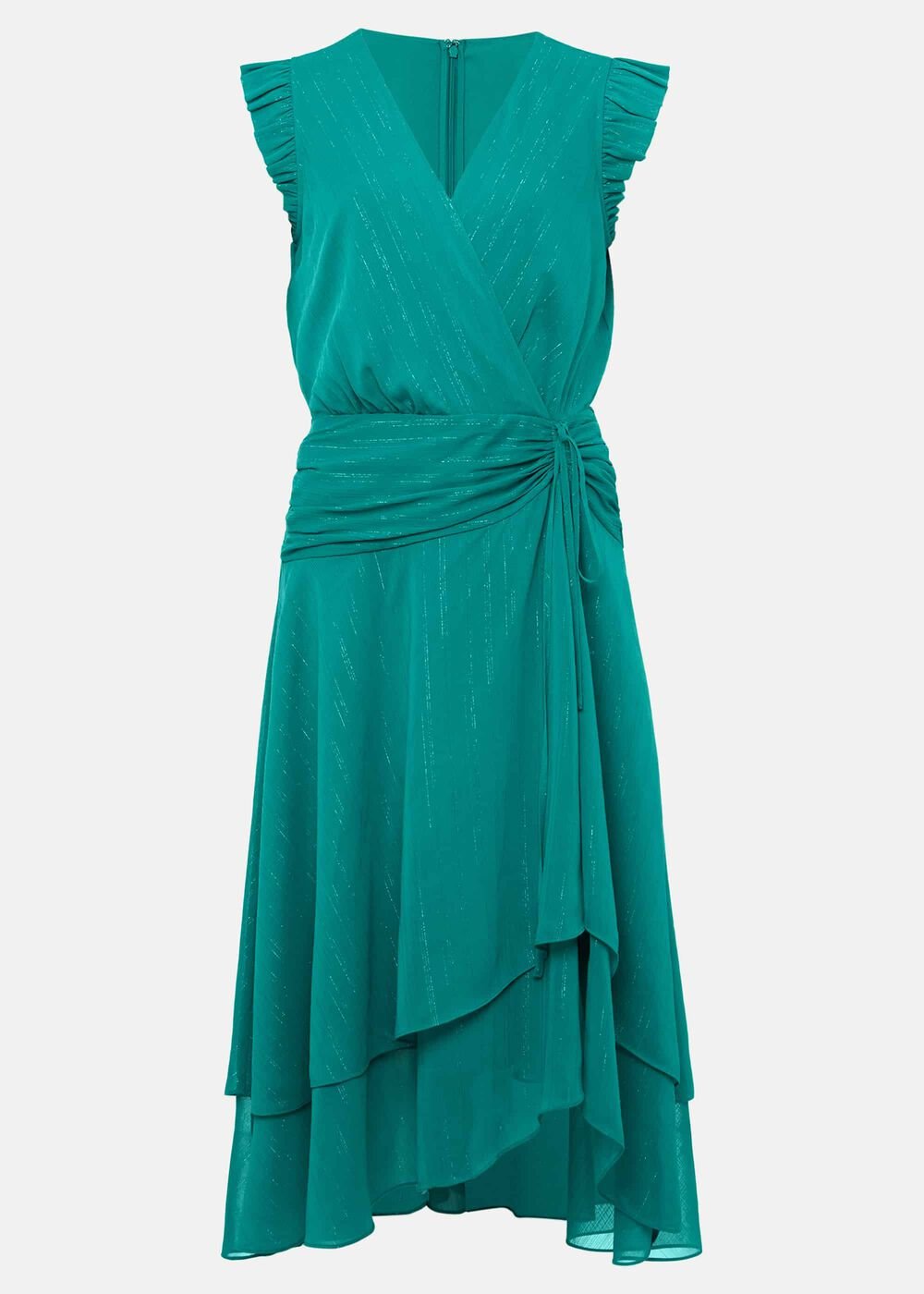 Cressinda Ruched Midi Dress Peacock