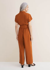 Cora Belted Jumpsuit Burnt Orange