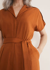 Cora Belted Jumpsuit Burnt Orange