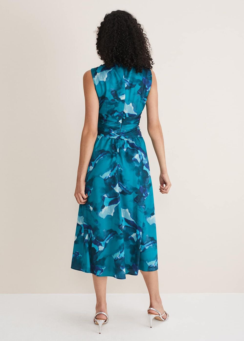 Corrin Butterfly Print Midi Dress Malachite/Multi