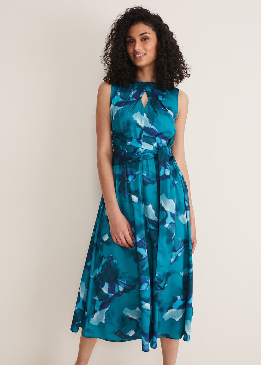 Corrin Butterfly Print Midi Dress Malachite/Multi
