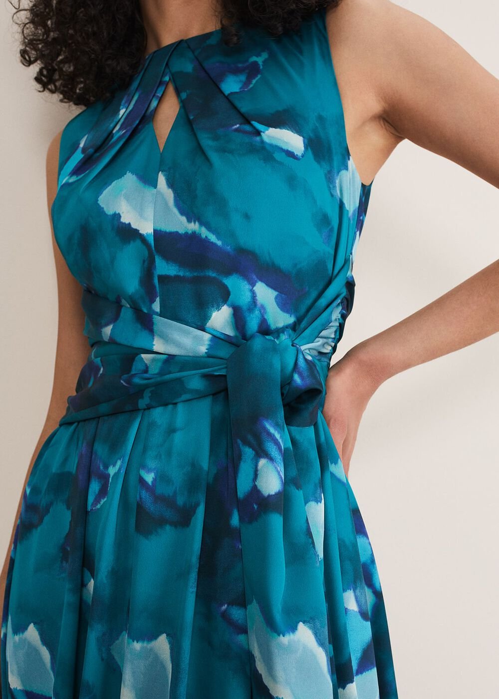 Corrin Butterfly Print Midi Dress Malachite/Multi