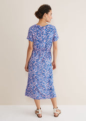 Alina Zebra Print Jersey Dress Pink/Blue