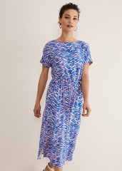 Alina Zebra Print Jersey Dress Pink/Blue