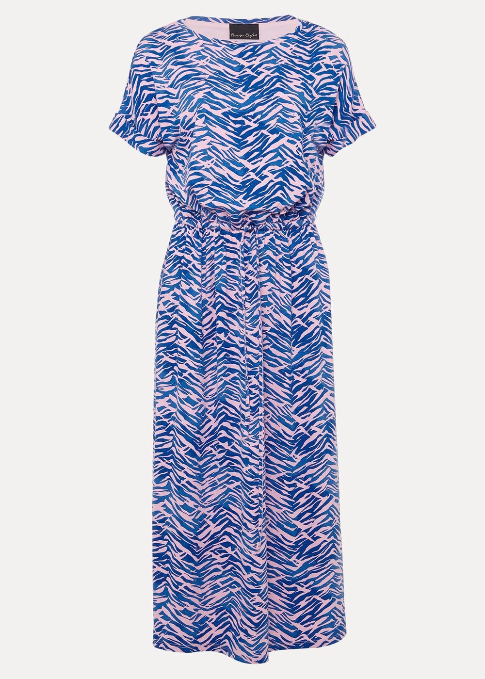 Alina Zebra Print Jersey Dress Pink/Blue